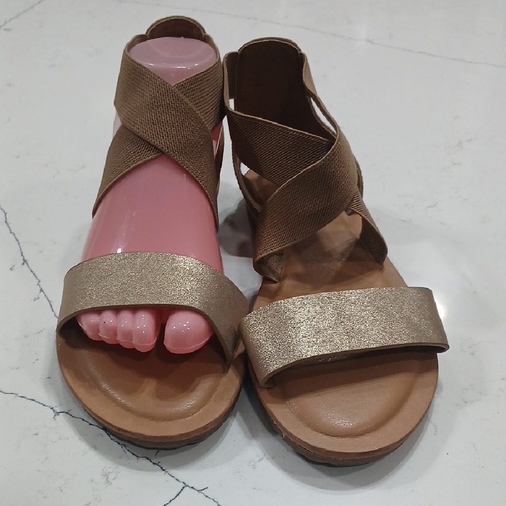 Cushionaire Memory Foam Brown Strappy Sandals Sz 8.5M Gentle Use - Picture 7 of 10